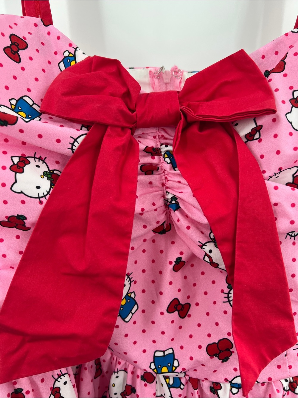 Hello Kitty x Unique Vintage Pink Dotted Kitty Print Golightly Swing Dress 3X/20 - Picture 5 of 9